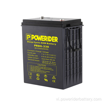 6V 330Ah Chu kỳ sâu AGM Pin axit dẫn đầu